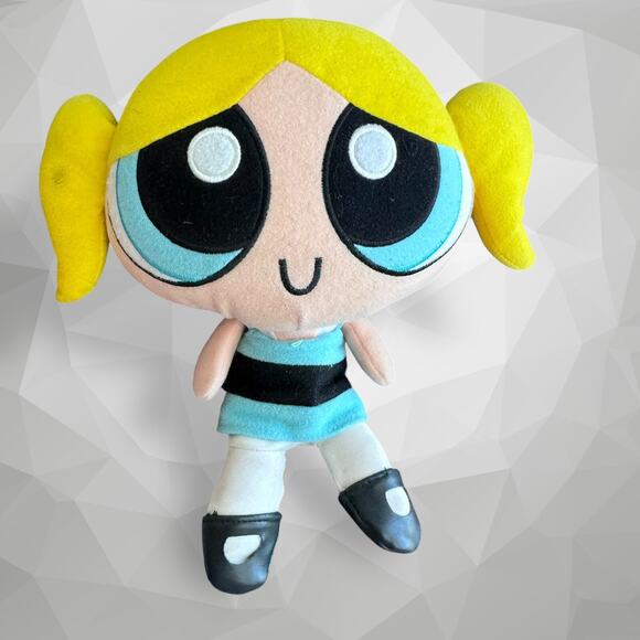 Lot Of 2 POWER PUFF GIRLS STUFFED PLUSH DOLL BLOSSOM - BUBBLES - Picture 2 of 11